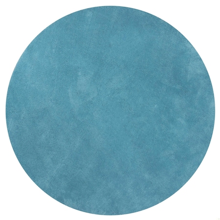 Homeroots 6 ft. Round Polyester Highlighter Blue Area Rug 352616